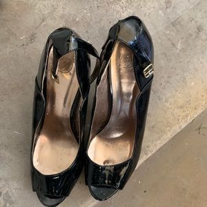 Women’s Peep Toe Black Stilettos